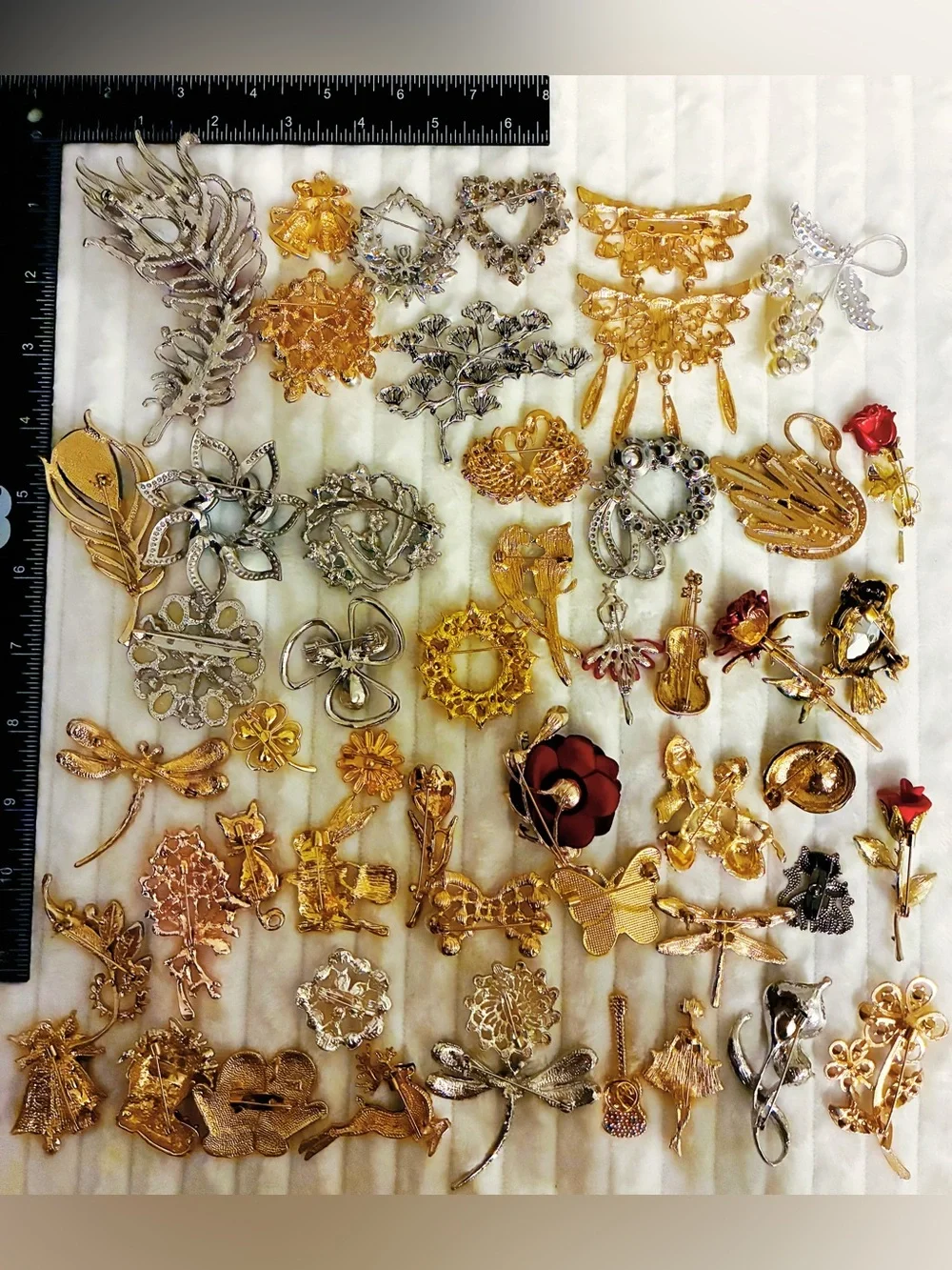 Lot 50 Flower Animal Brooch Pins Rhinestone Crystal Enamel Jewelry Collection